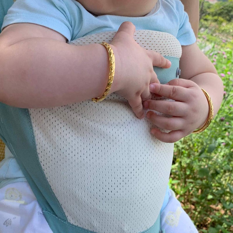 Ethlyn 2pcs/lot 18K Gold Plated Stars Kids Lucky Bangles &bracelets Birthday Christmas Gifts for baby boys and girls (B145) - Image 3
